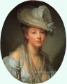 Young Woman in a White Hat portrait Jean Baptiste Greuze